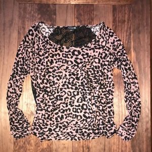Forever 21 Leopard Lace Shirt | size M